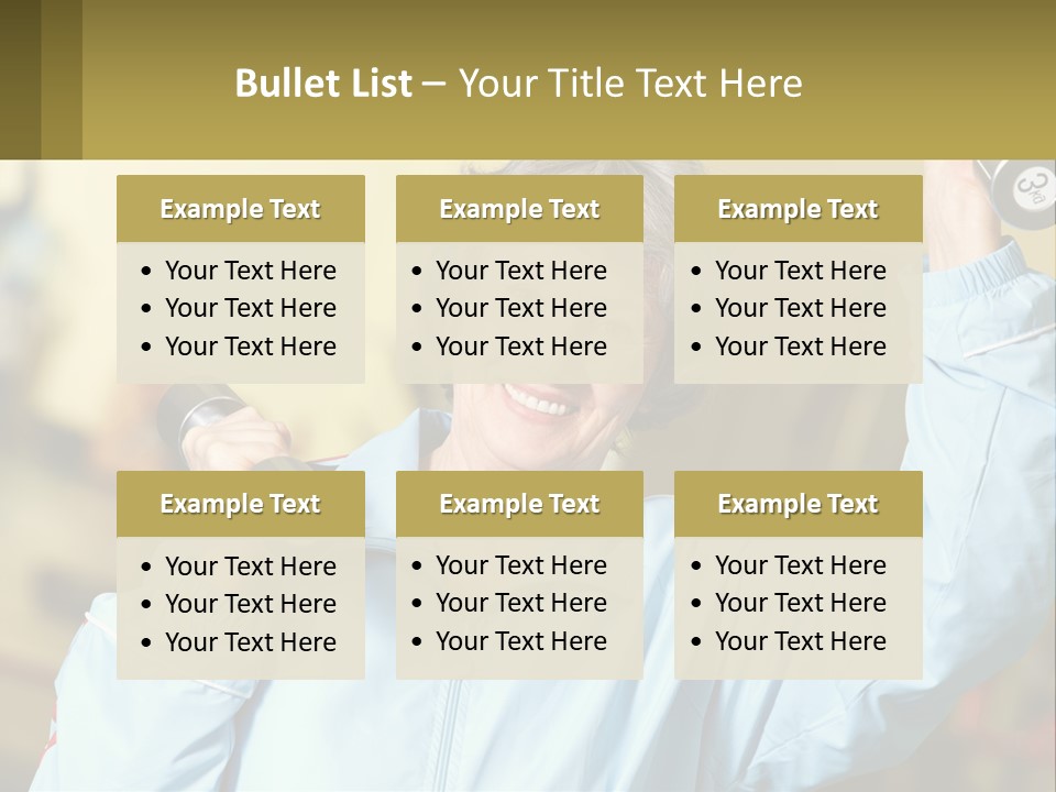 A Woman Holding Two Dumbs In Her Hands PowerPoint Template