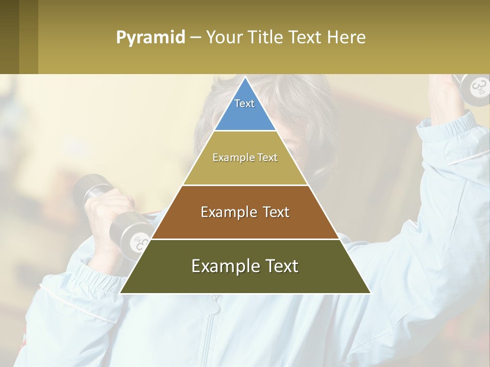 A Woman Holding Two Dumbs In Her Hands PowerPoint Template