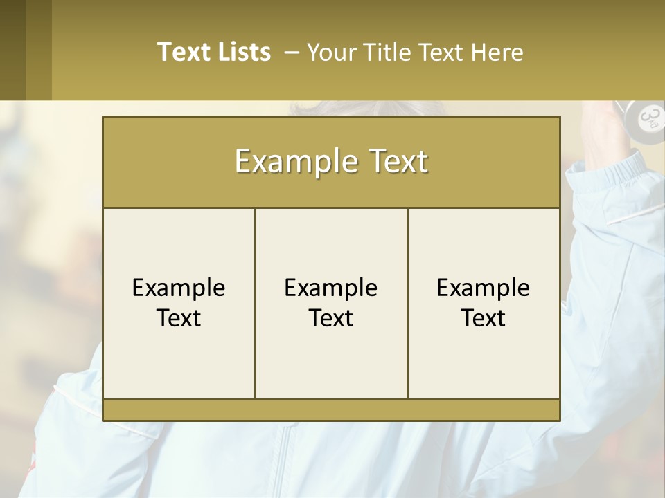 A Woman Holding Two Dumbs In Her Hands PowerPoint Template