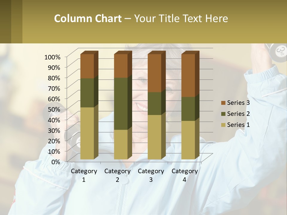 A Woman Holding Two Dumbs In Her Hands PowerPoint Template