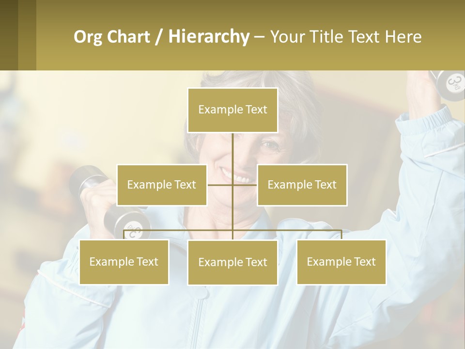 A Woman Holding Two Dumbs In Her Hands PowerPoint Template