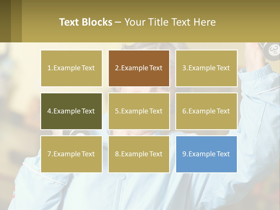 A Woman Holding Two Dumbs In Her Hands PowerPoint Template