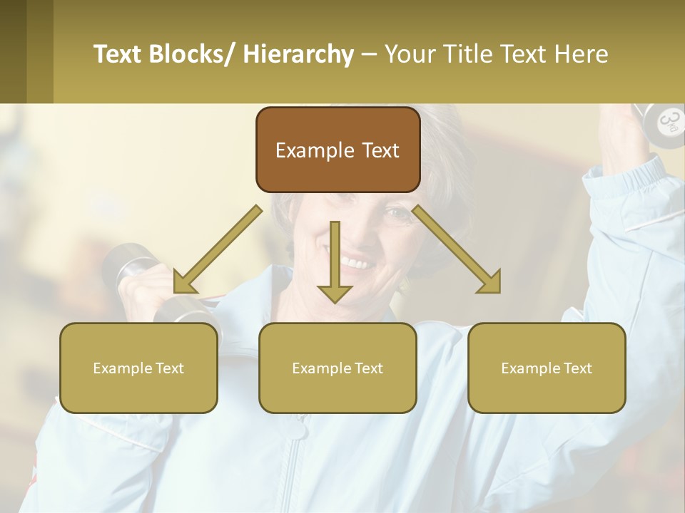 A Woman Holding Two Dumbs In Her Hands PowerPoint Template