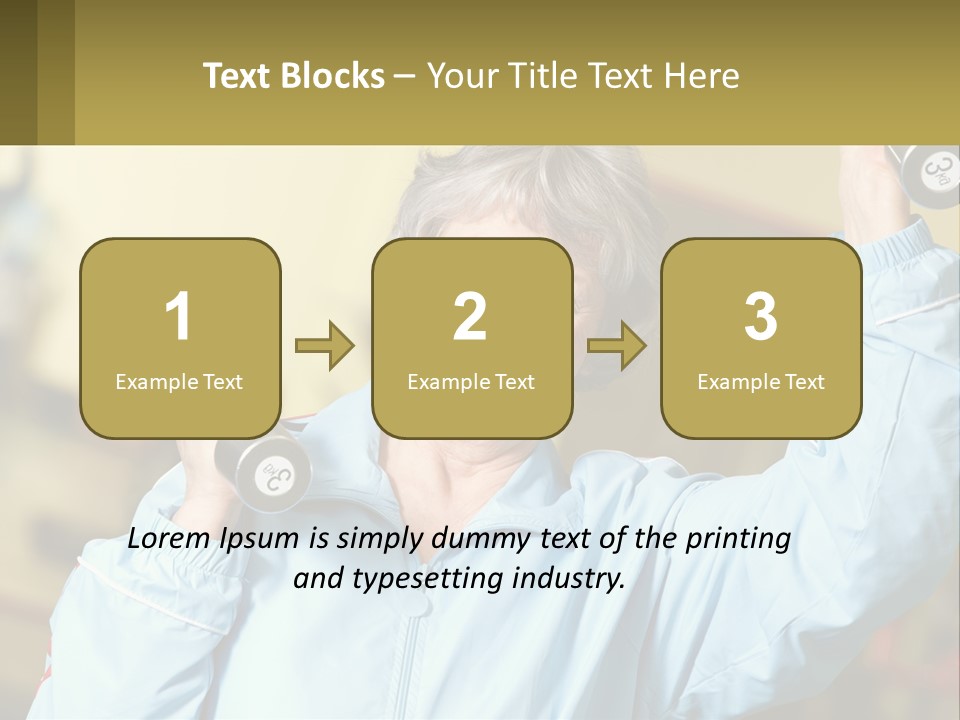 A Woman Holding Two Dumbs In Her Hands PowerPoint Template