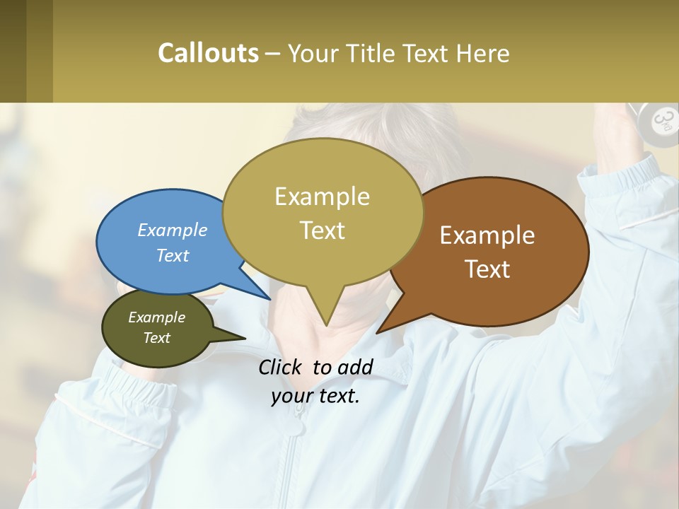 A Woman Holding Two Dumbs In Her Hands PowerPoint Template