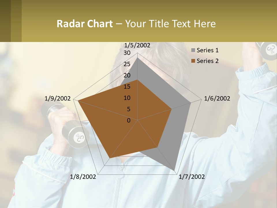 A Woman Holding Two Dumbs In Her Hands PowerPoint Template