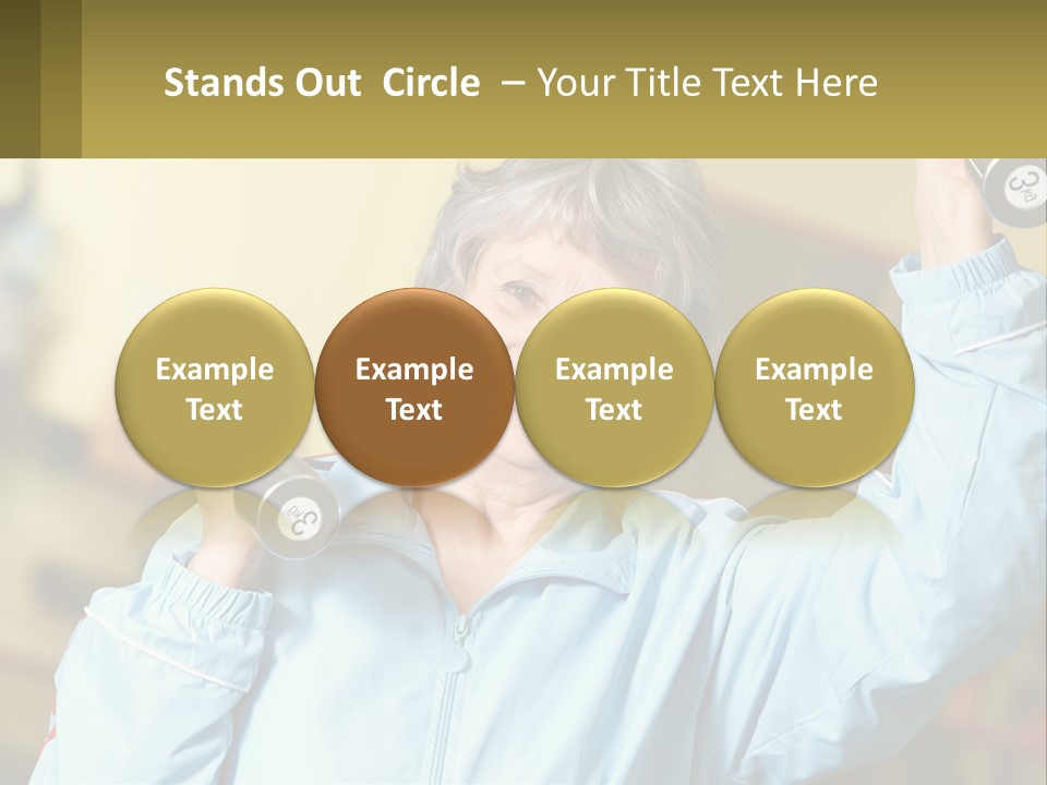 A Woman Holding Two Dumbs In Her Hands PowerPoint Template