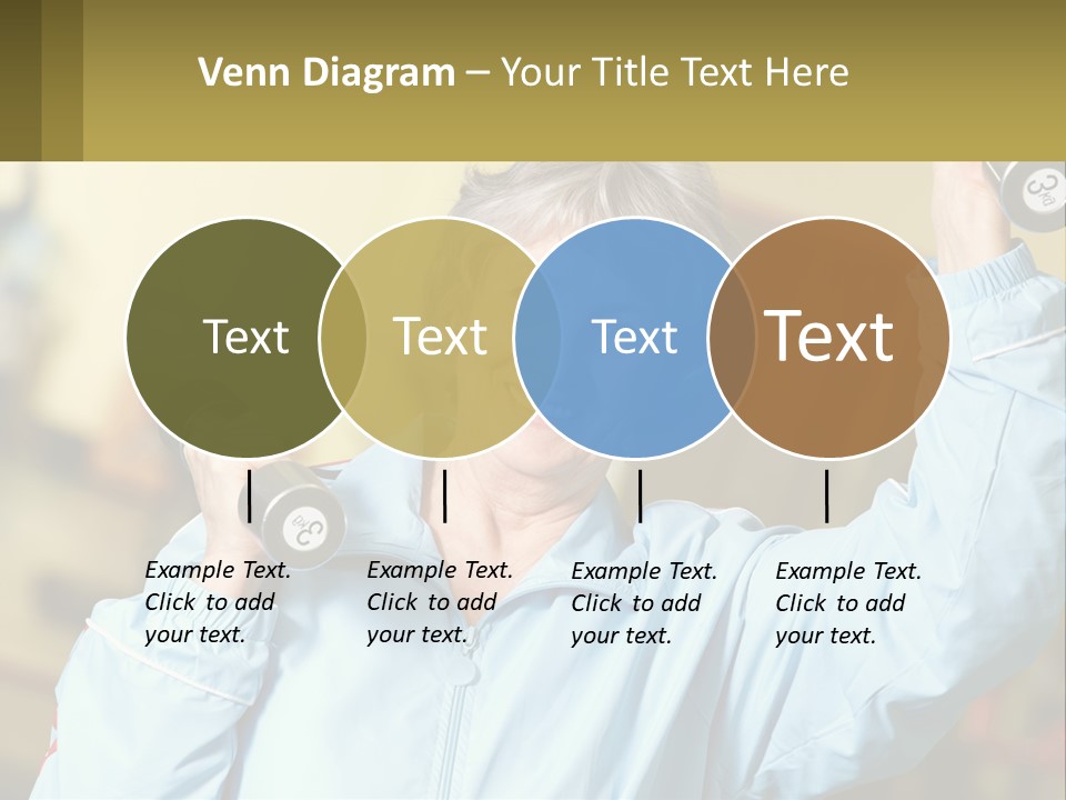 A Woman Holding Two Dumbs In Her Hands PowerPoint Template