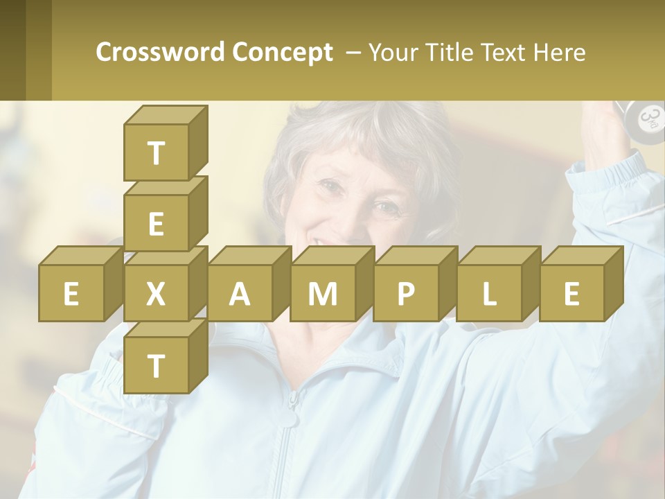 A Woman Holding Two Dumbs In Her Hands PowerPoint Template