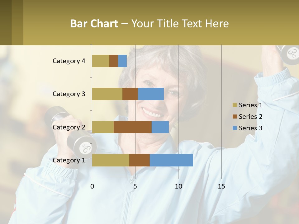 A Woman Holding Two Dumbs In Her Hands PowerPoint Template