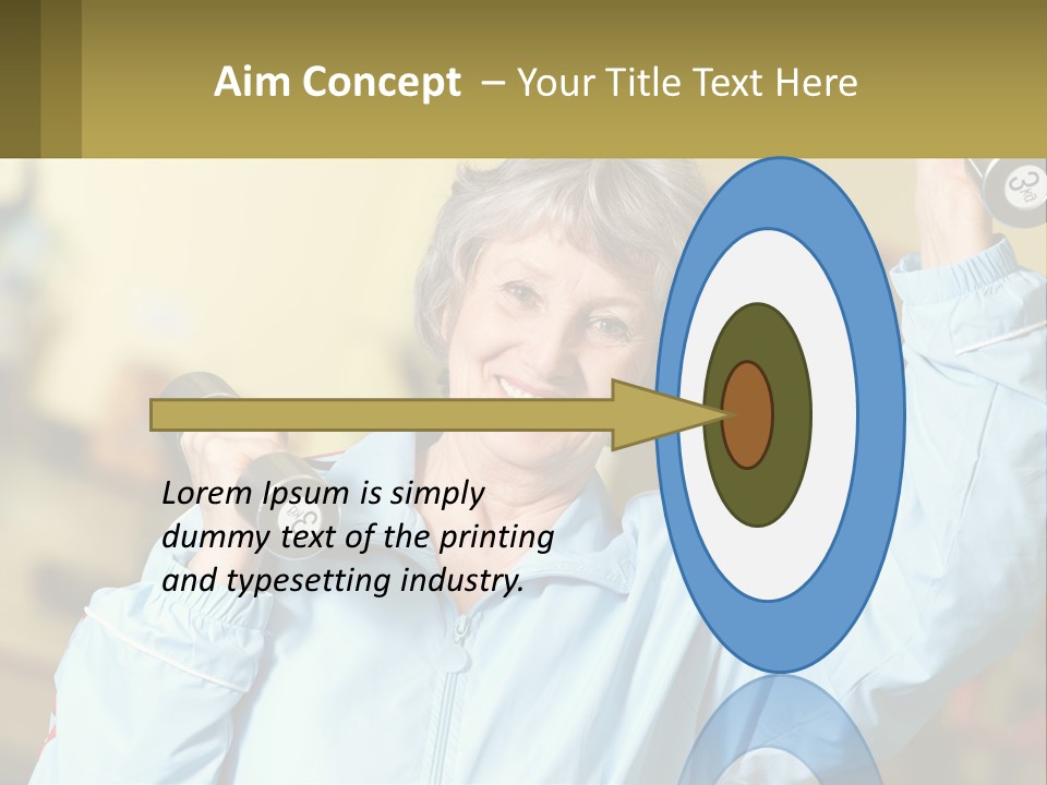 A Woman Holding Two Dumbs In Her Hands PowerPoint Template