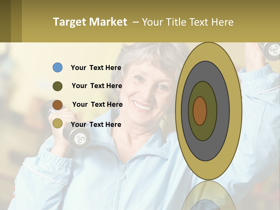 A Woman Holding Two Dumbs In Her Hands PowerPoint Template