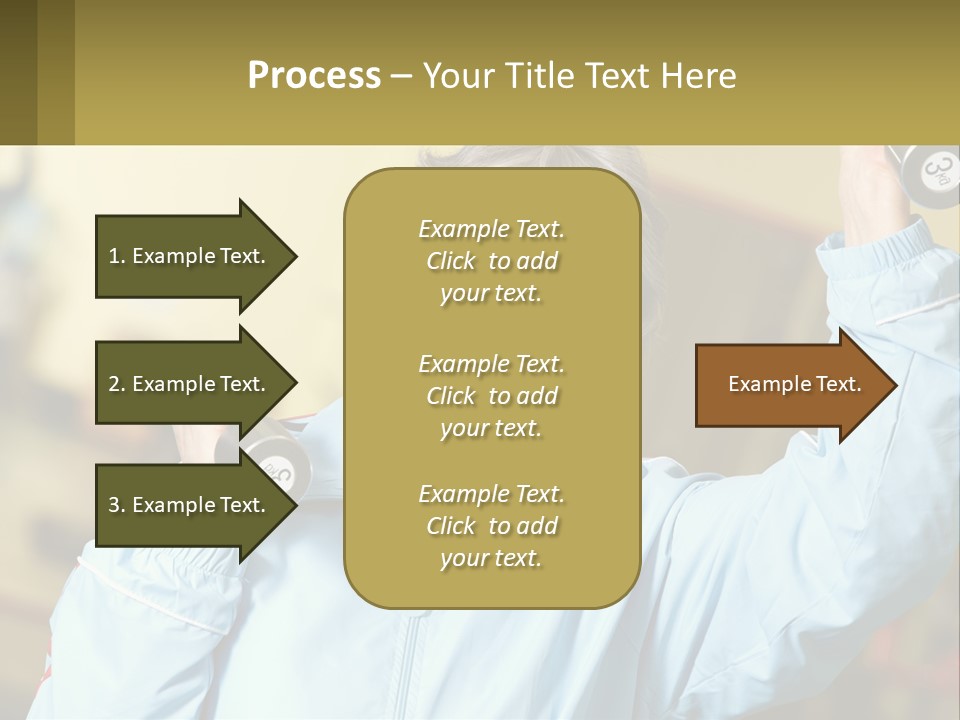 A Woman Holding Two Dumbs In Her Hands PowerPoint Template