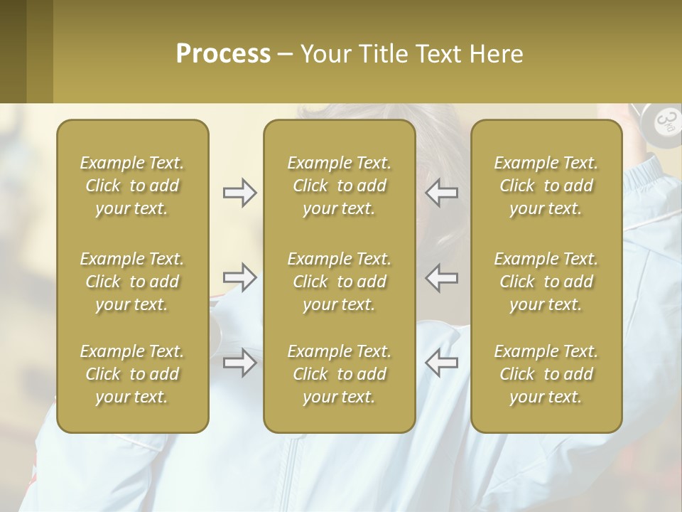A Woman Holding Two Dumbs In Her Hands PowerPoint Template