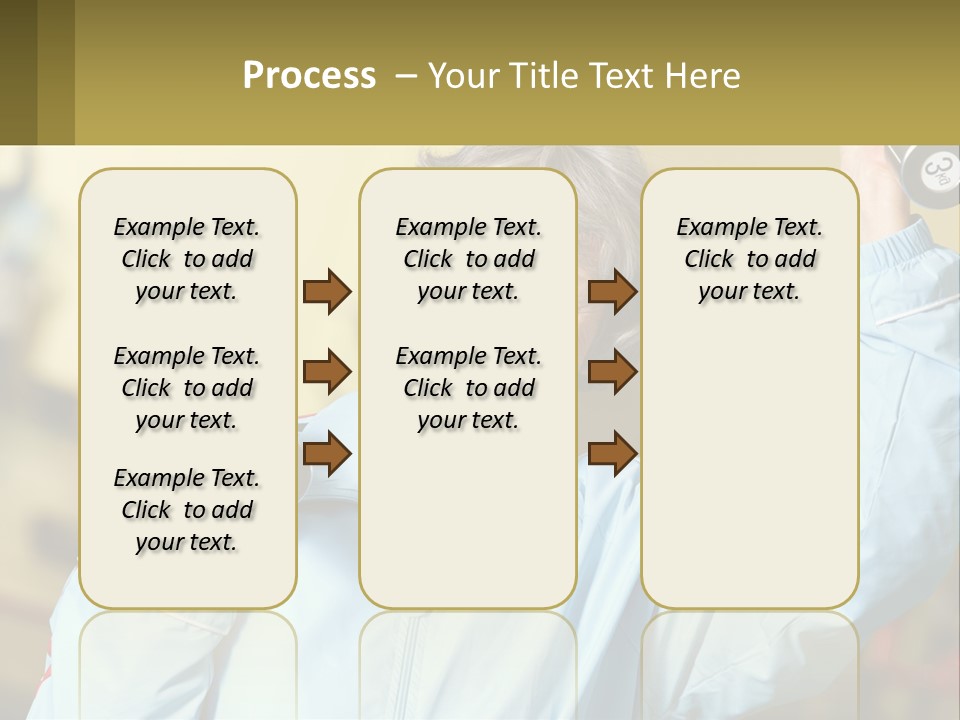 A Woman Holding Two Dumbs In Her Hands PowerPoint Template