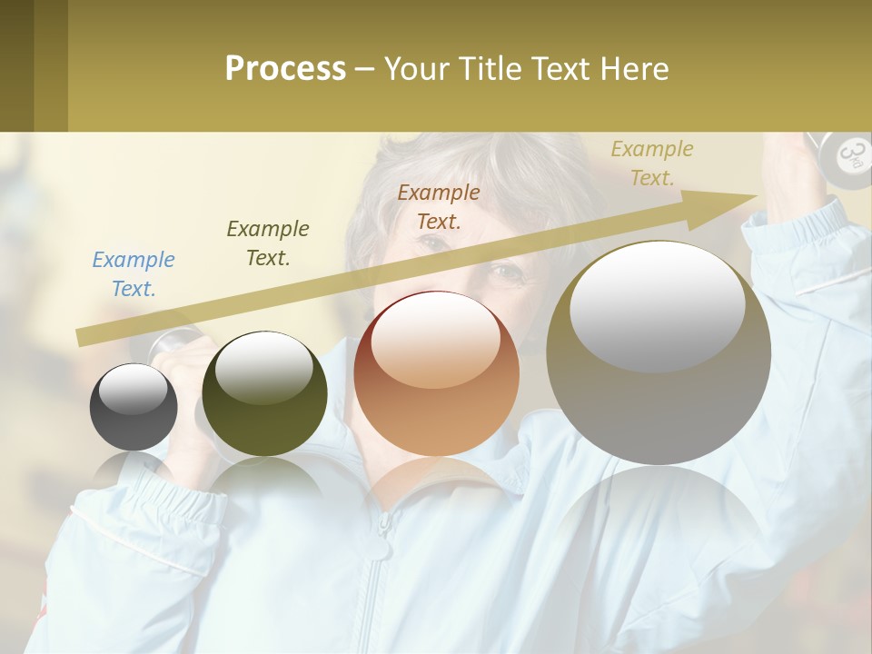 A Woman Holding Two Dumbs In Her Hands PowerPoint Template