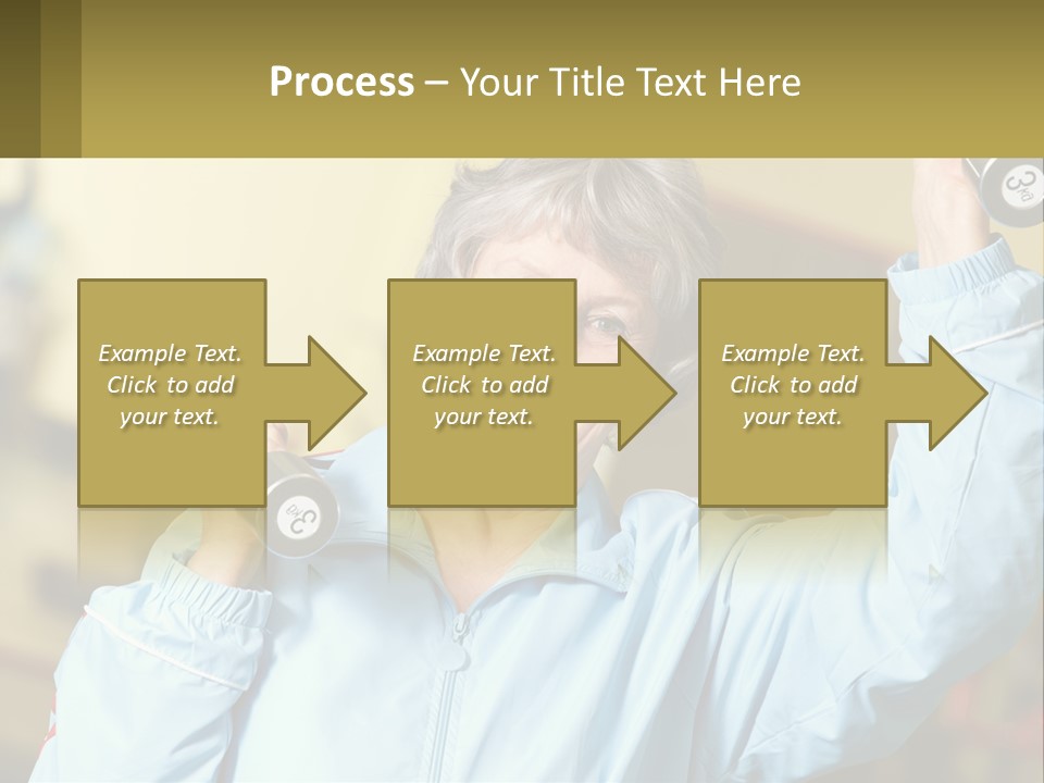 A Woman Holding Two Dumbs In Her Hands PowerPoint Template