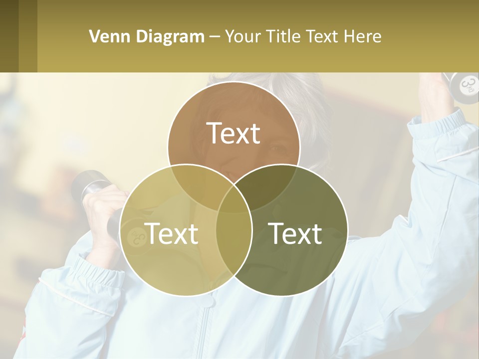 A Woman Holding Two Dumbs In Her Hands PowerPoint Template