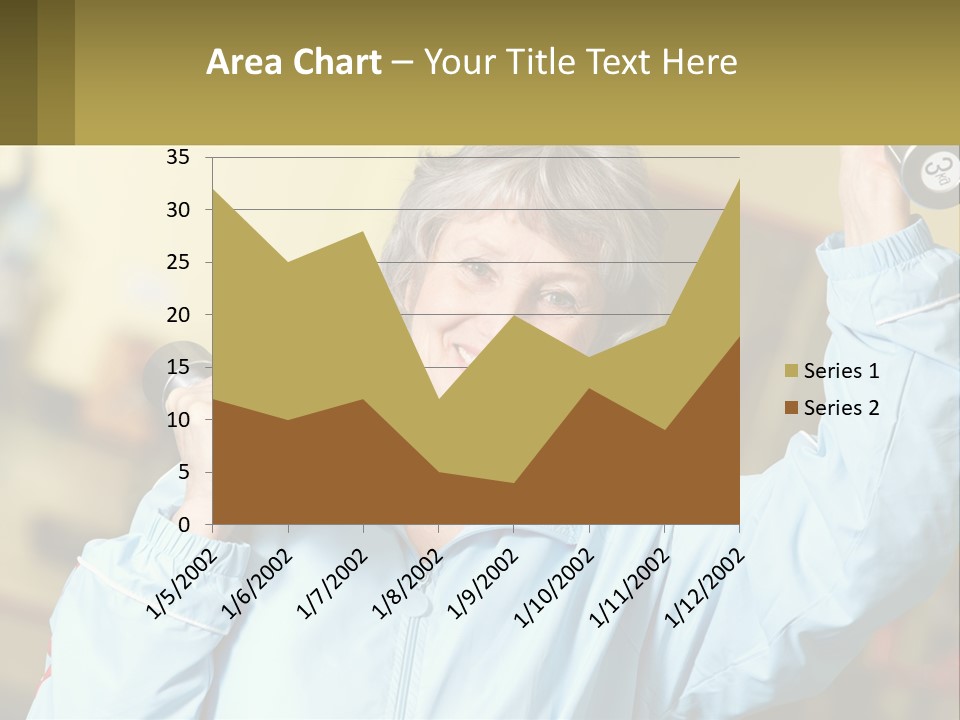 A Woman Holding Two Dumbs In Her Hands PowerPoint Template