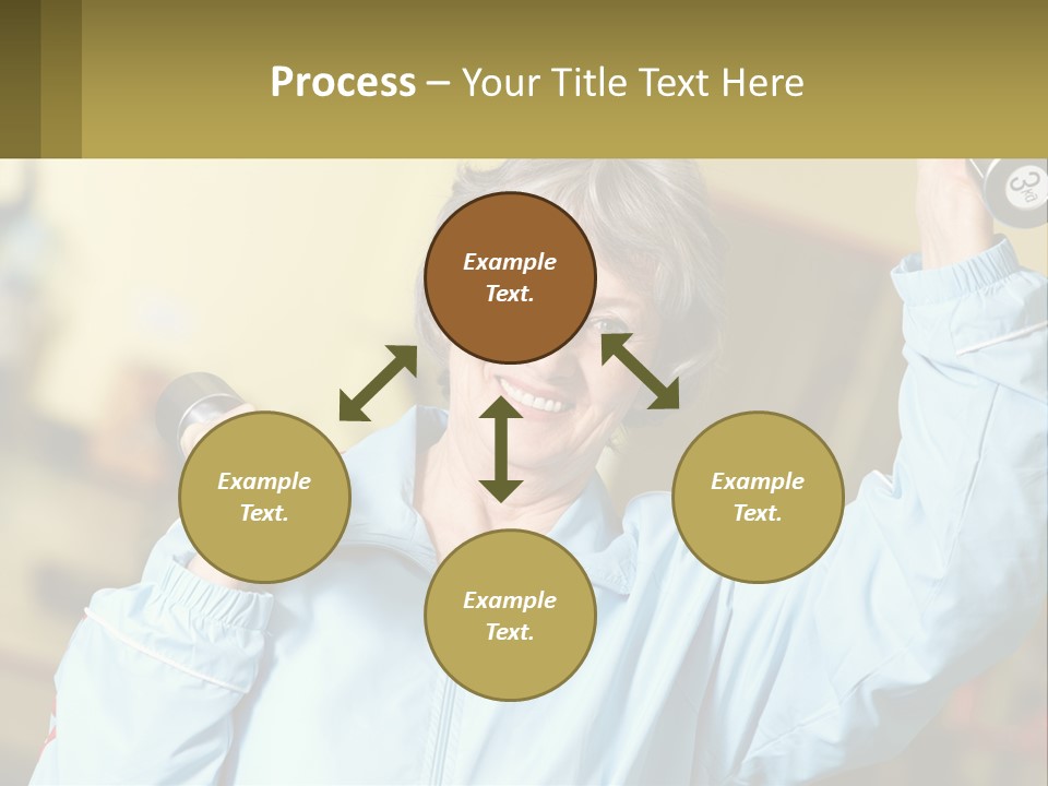 A Woman Holding Two Dumbs In Her Hands PowerPoint Template