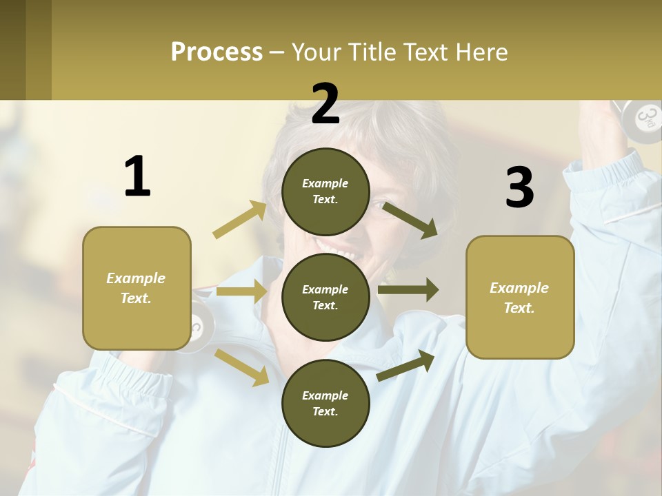 A Woman Holding Two Dumbs In Her Hands PowerPoint Template