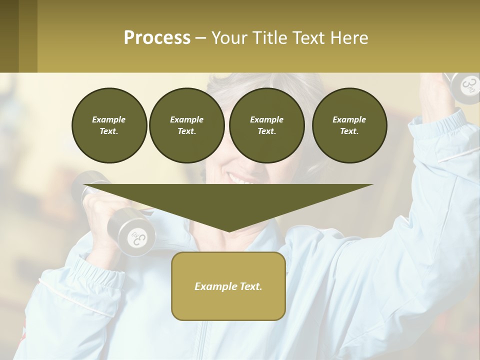 A Woman Holding Two Dumbs In Her Hands PowerPoint Template