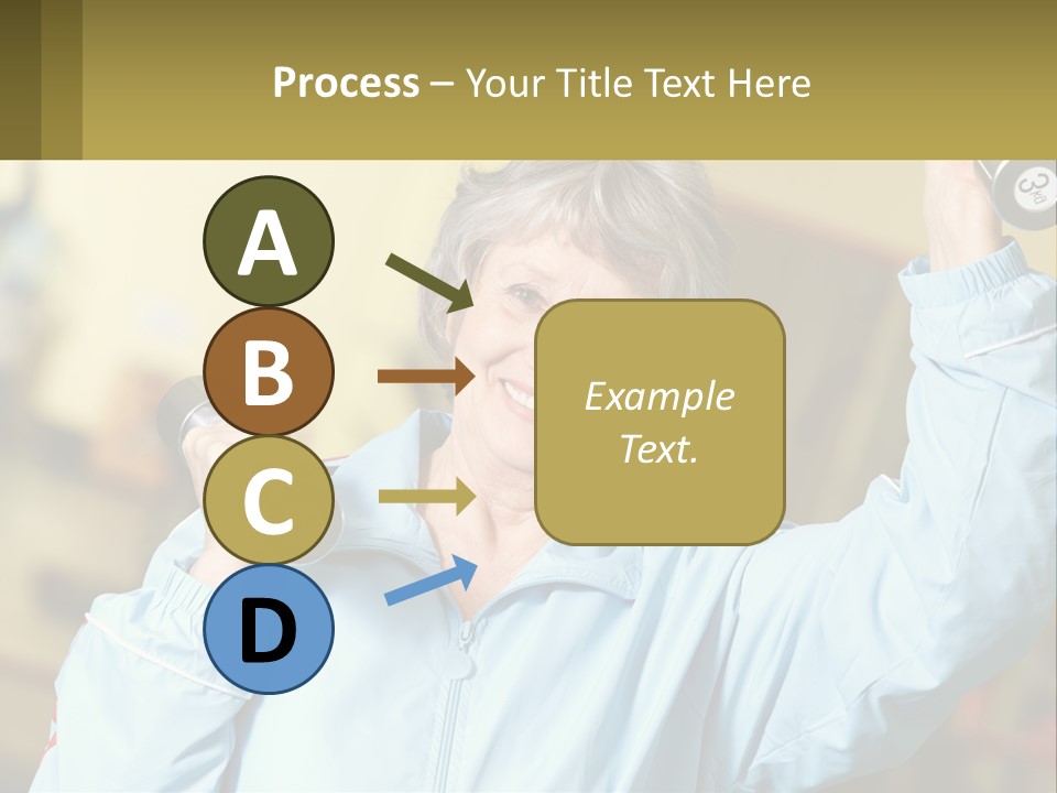 A Woman Holding Two Dumbs In Her Hands PowerPoint Template