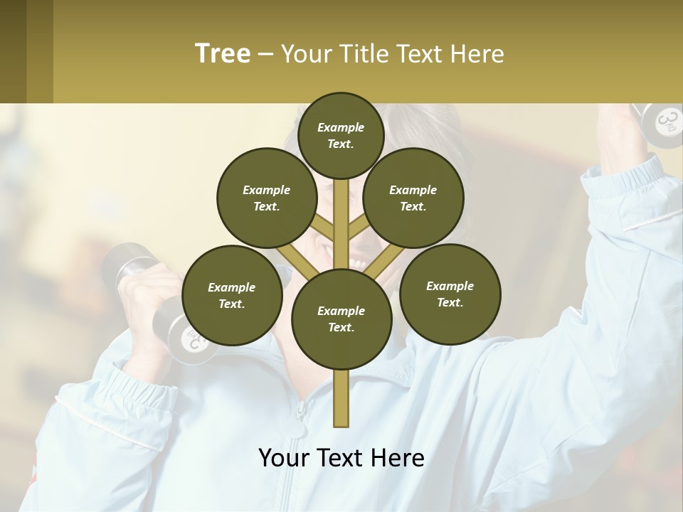 A Woman Holding Two Dumbs In Her Hands PowerPoint Template