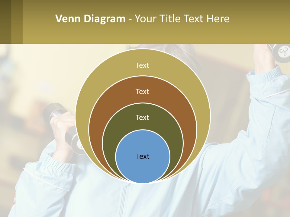 A Woman Holding Two Dumbs In Her Hands PowerPoint Template