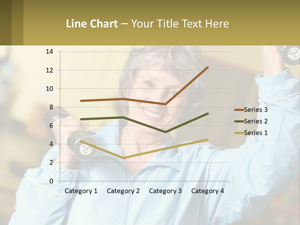 A Woman Holding Two Dumbs In Her Hands PowerPoint Template