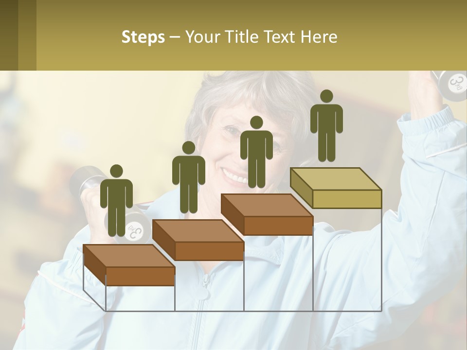 A Woman Holding Two Dumbs In Her Hands PowerPoint Template