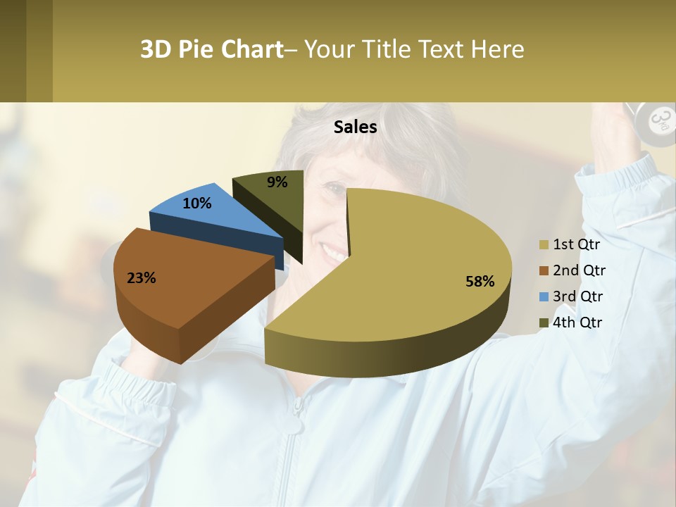 A Woman Holding Two Dumbs In Her Hands PowerPoint Template