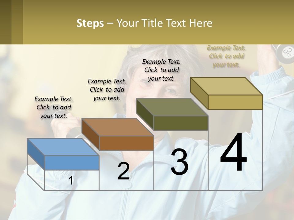 A Woman Holding Two Dumbs In Her Hands PowerPoint Template