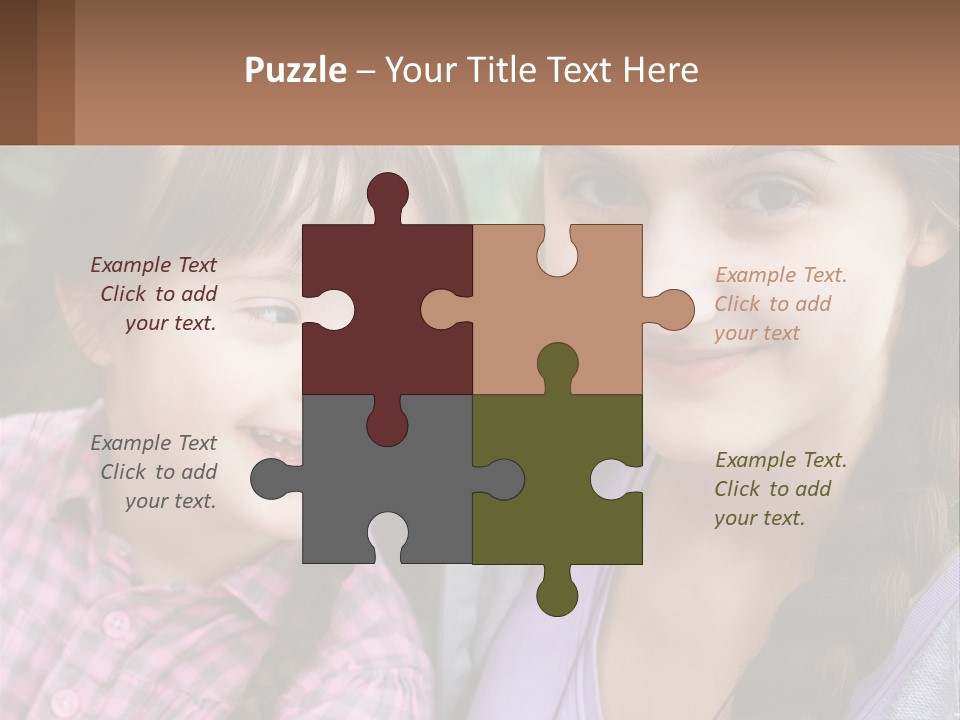 Two Young Girls Are Posing For A Picture PowerPoint Template