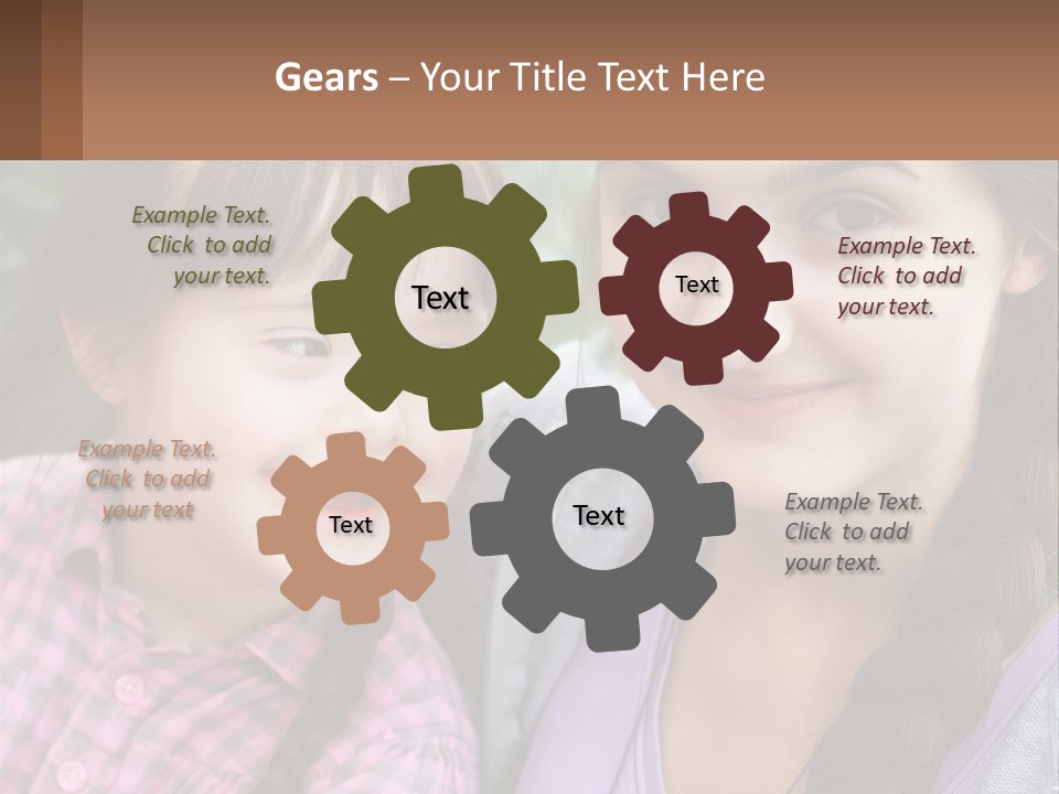 Two Young Girls Are Posing For A Picture PowerPoint Template