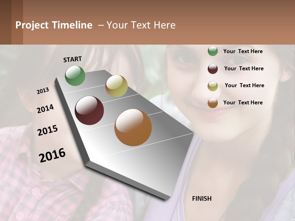 Two Young Girls Are Posing For A Picture PowerPoint Template