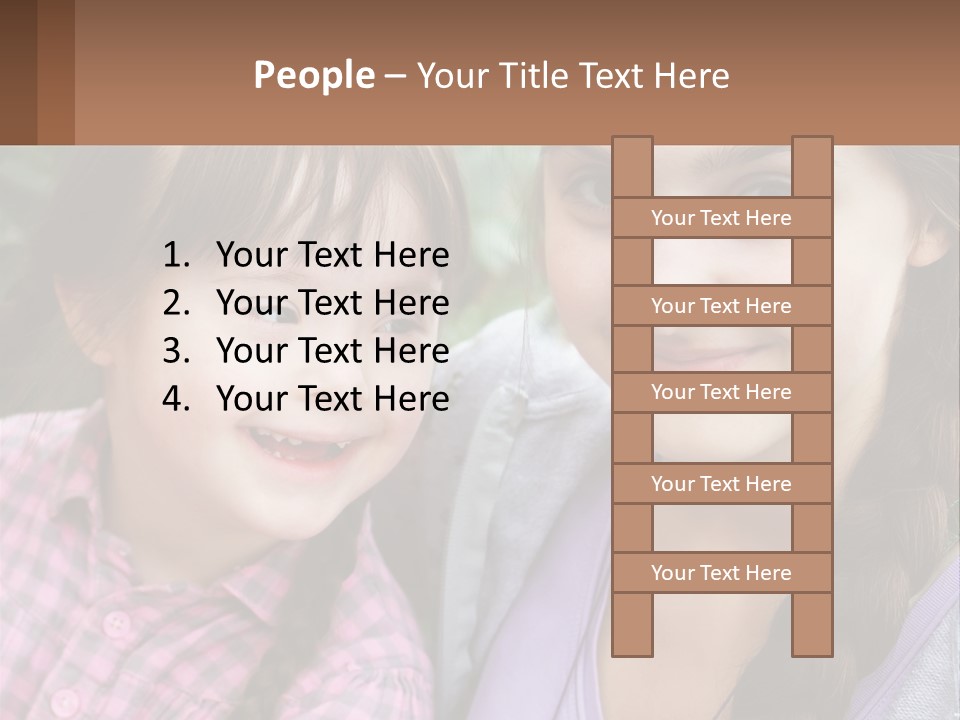 Two Young Girls Are Posing For A Picture PowerPoint Template