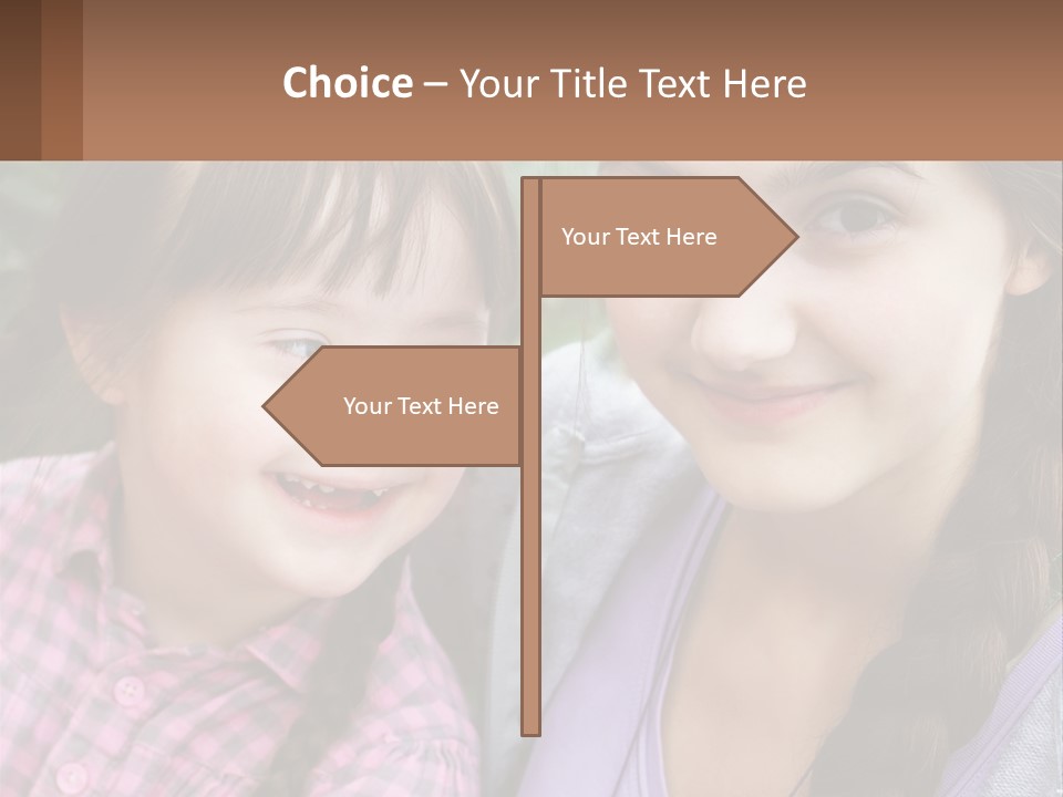 Two Young Girls Are Posing For A Picture PowerPoint Template