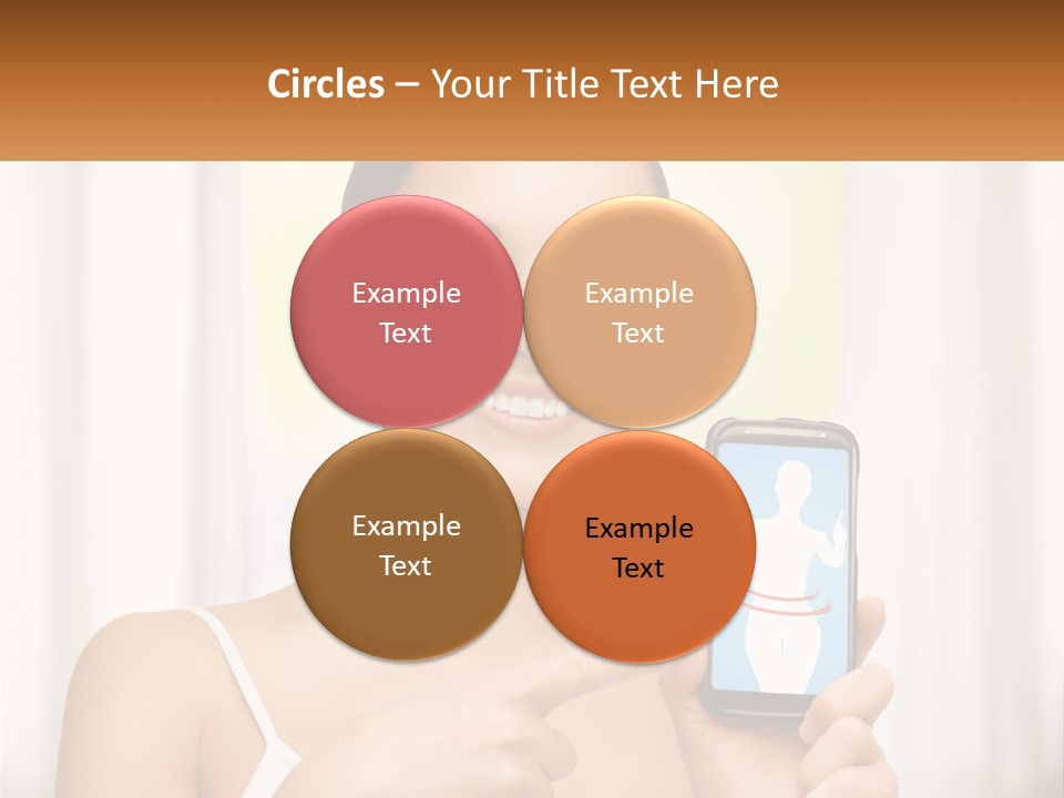 A Woman Holding A Cell Phone In Her Hand PowerPoint Template