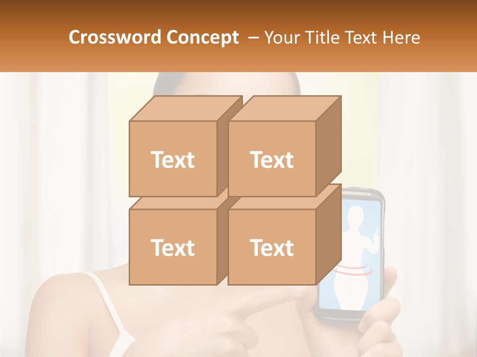 A Woman Holding A Cell Phone In Her Hand PowerPoint Template