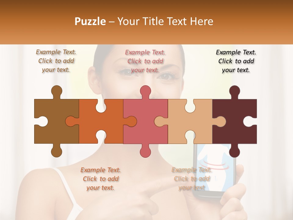 A Woman Holding A Cell Phone In Her Hand PowerPoint Template