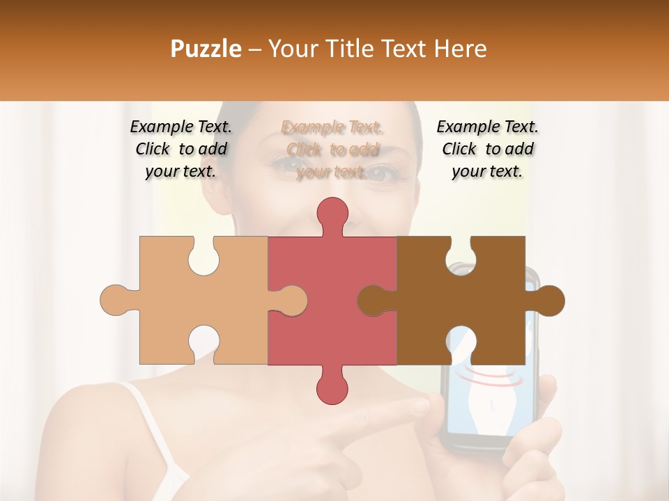 A Woman Holding A Cell Phone In Her Hand PowerPoint Template