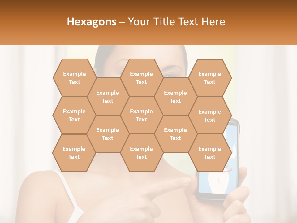 A Woman Holding A Cell Phone In Her Hand PowerPoint Template