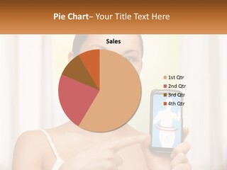 A Woman Holding A Cell Phone In Her Hand PowerPoint Template