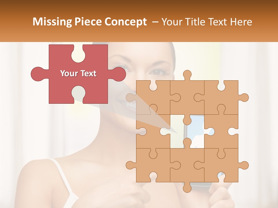 A Woman Holding A Cell Phone In Her Hand PowerPoint Template