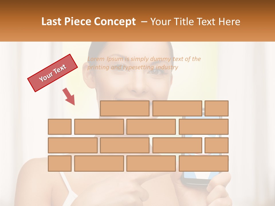 A Woman Holding A Cell Phone In Her Hand PowerPoint Template