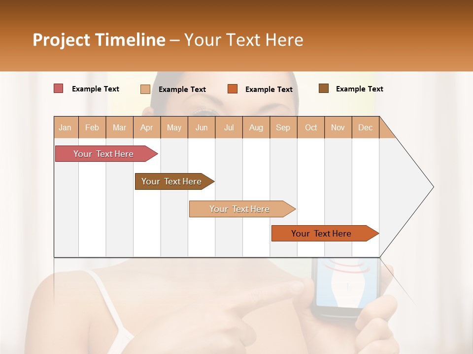A Woman Holding A Cell Phone In Her Hand PowerPoint Template