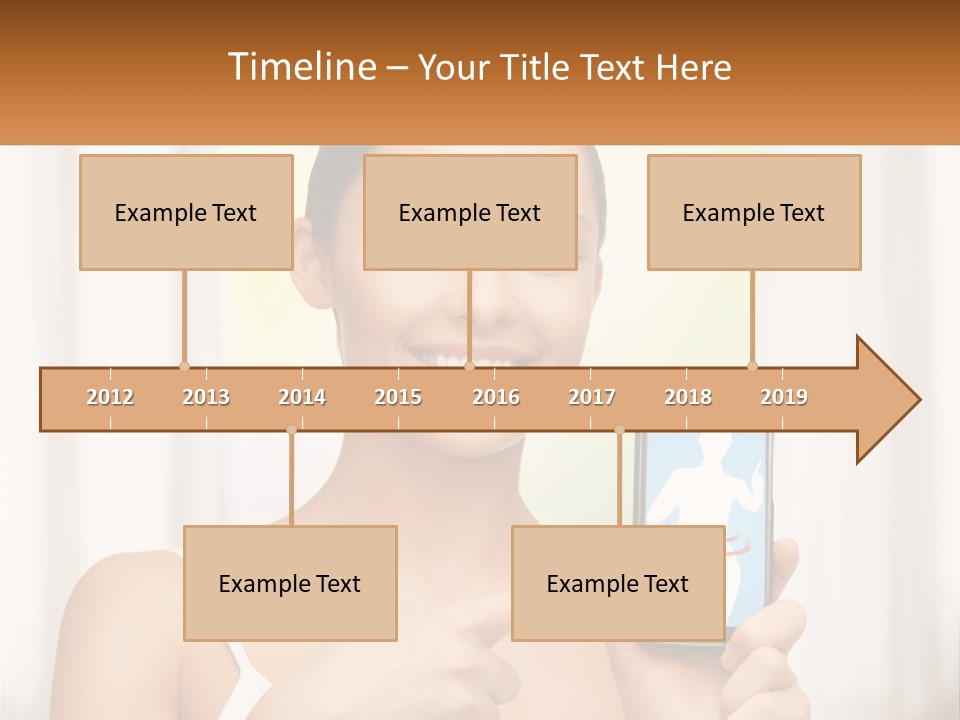 A Woman Holding A Cell Phone In Her Hand PowerPoint Template