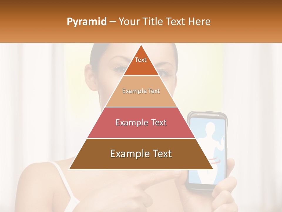 A Woman Holding A Cell Phone In Her Hand PowerPoint Template