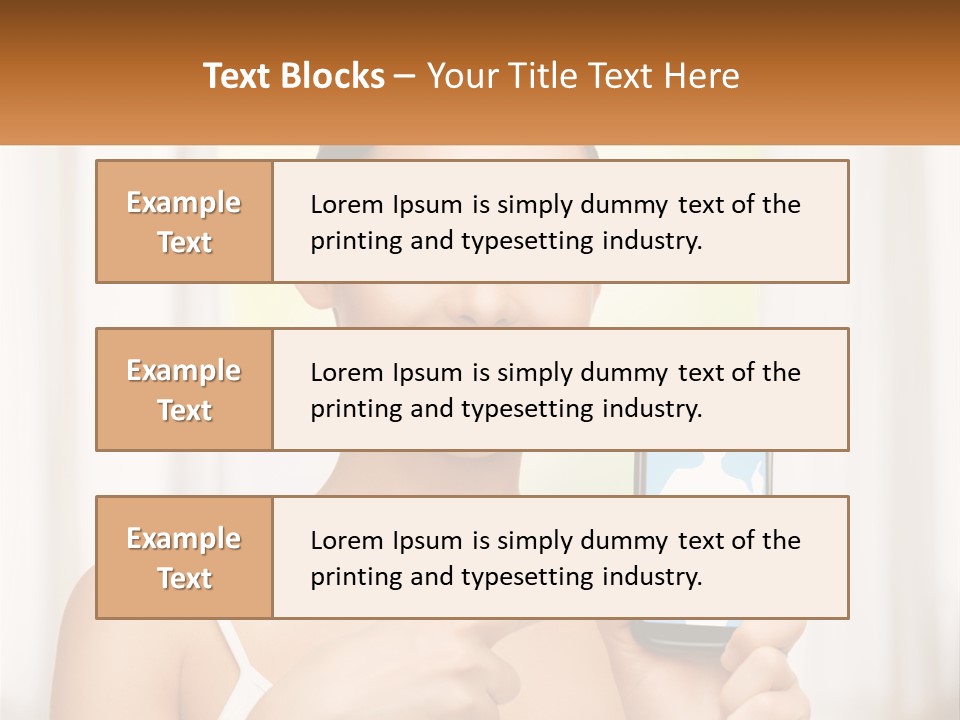 A Woman Holding A Cell Phone In Her Hand PowerPoint Template